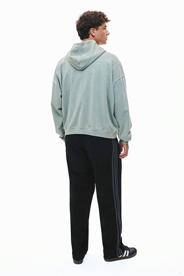 Yeşil Relax Kalıp Kapuşonlu Erkek Sweatshirt 2