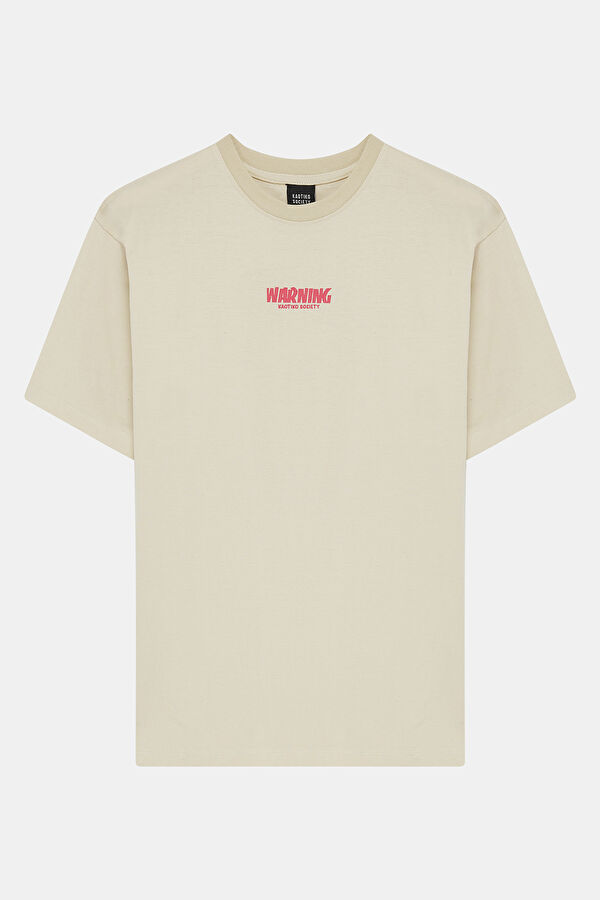 Relax Kalıp Taş Bisiklet Yaka Erkek T-Shirt