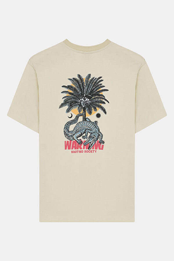 Relax Kalıp Taş Bisiklet Yaka Erkek T-Shirt 2