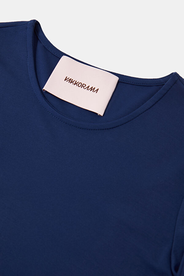 Navy Blue Long-Sleeved Women's Blouse 3