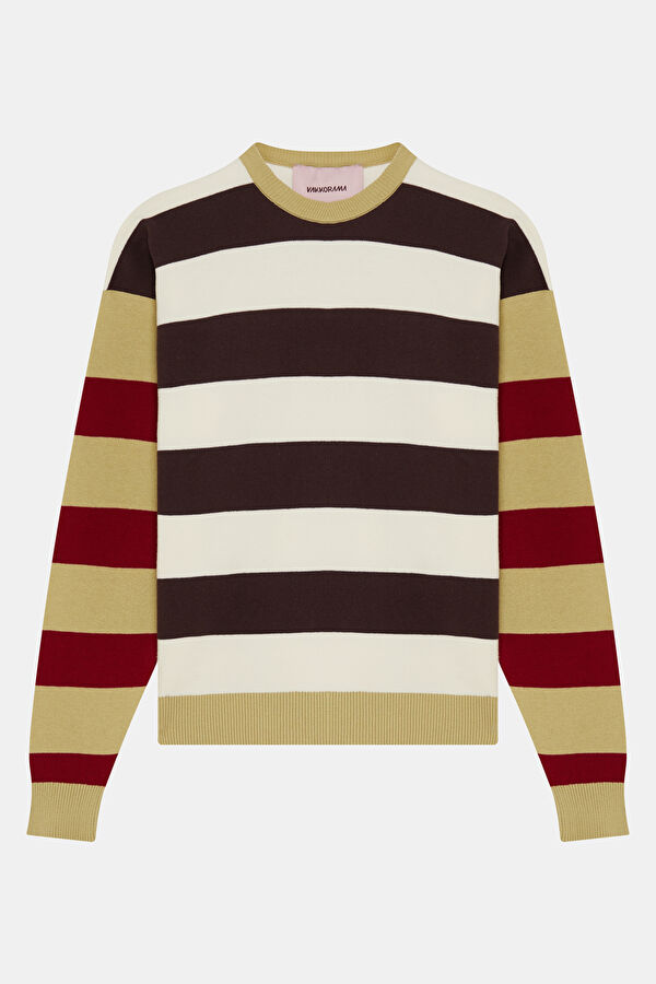 Multicolored Striped Knit Women's Sweater