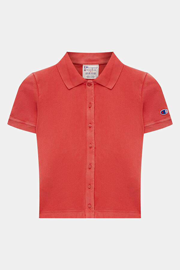 Red Polo Collar Women's T-Shirt 3