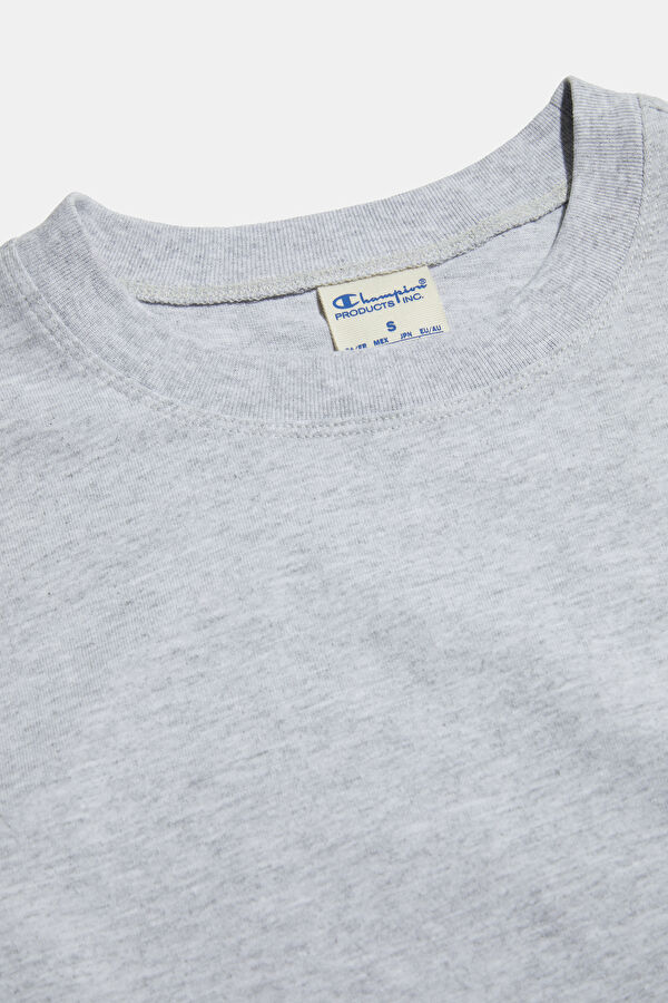 Grey Melange Crew Neck Monogram Women's T-Shirt 3
