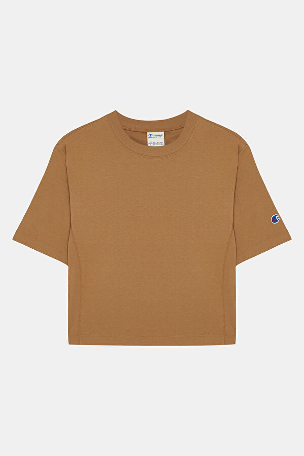 Light Brown Crew Neck Women's T-Shirt