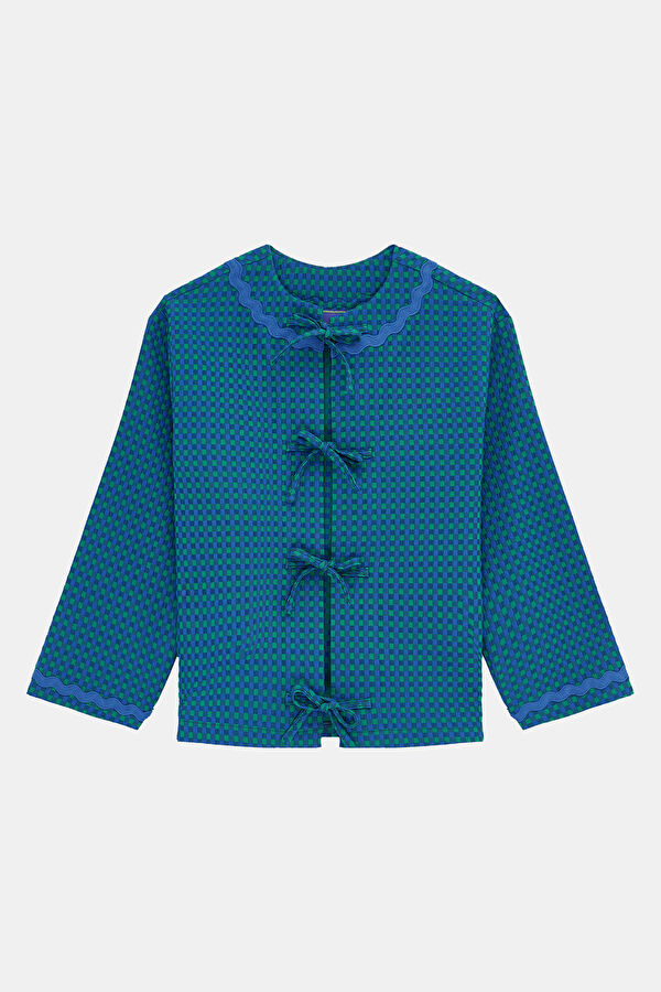 Multicolored Plaid Crew Neck Kids Shirt