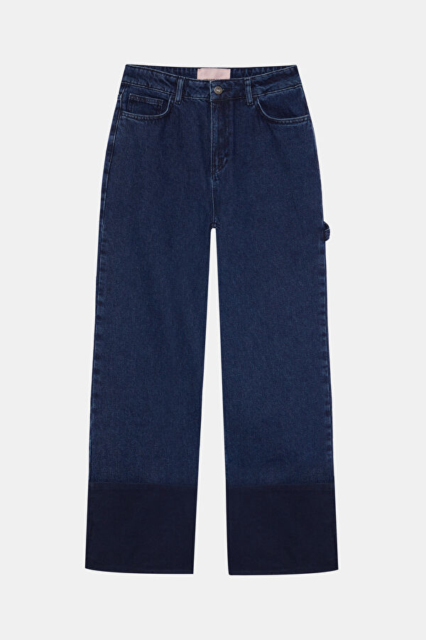 Navy Blue Straight Leg Women's Trousers