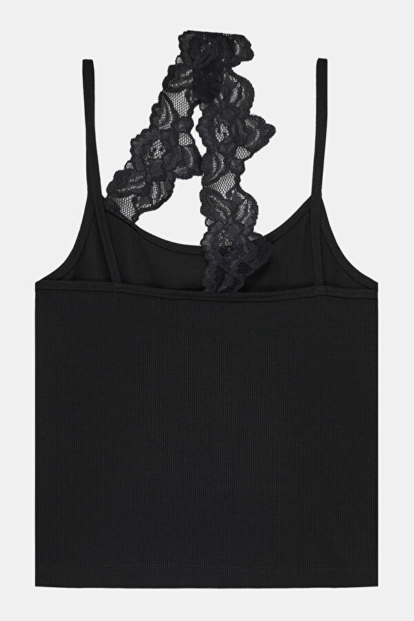 Black Strappy Women's Blouse 2