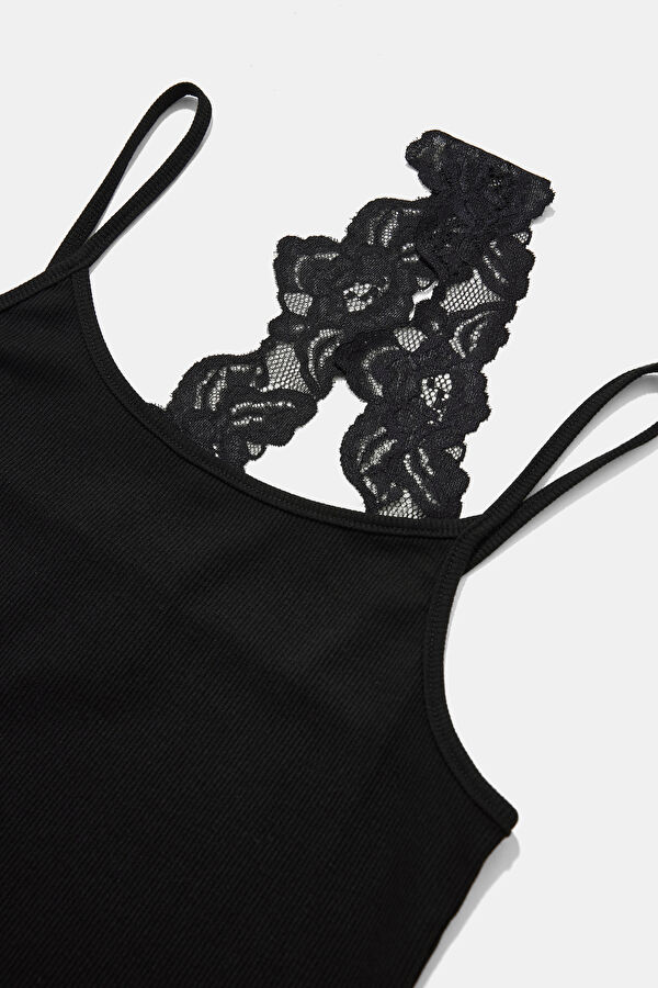 Black Strappy Women's Blouse 3