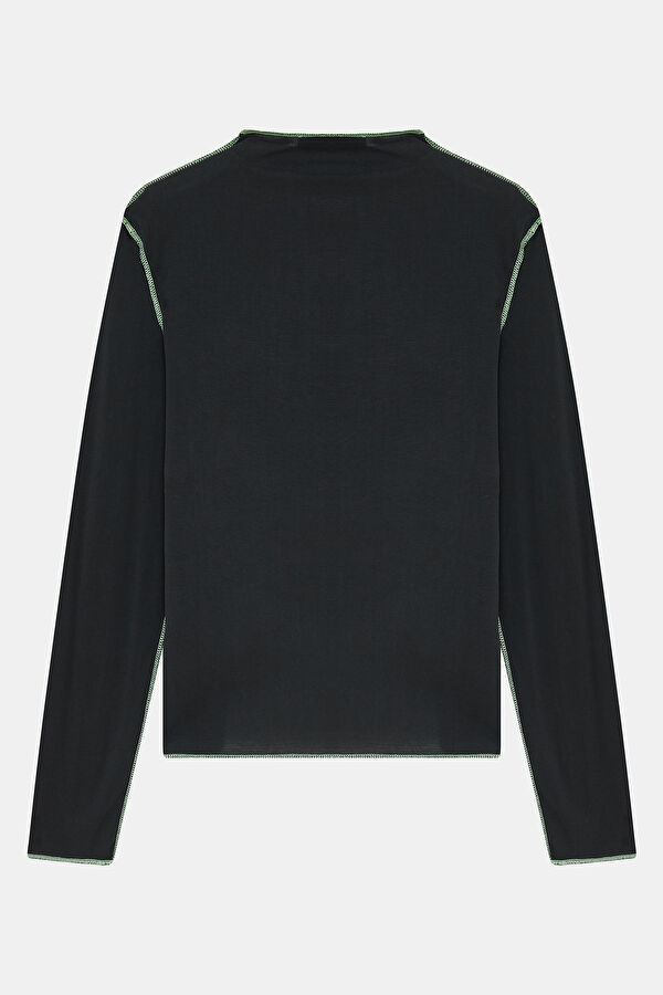 Navy Blue Long-Sleeved Women's Blouse 2