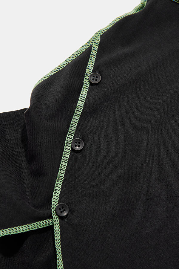 Navy Blue Long-Sleeved Women's Blouse 4