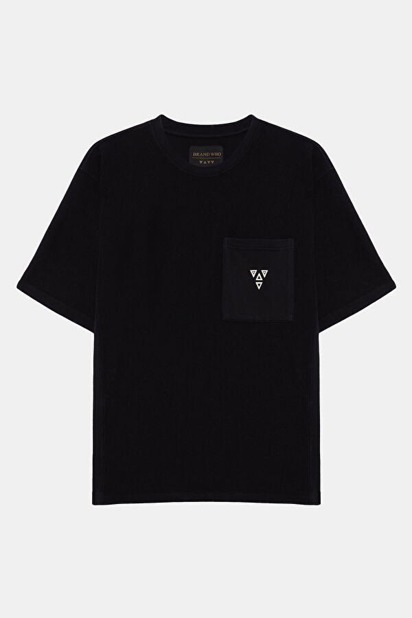 Siyah Bisiklet Yaka T-Shirt
