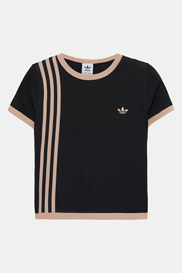Relax Kalıp Siyah Bisiklet Yaka Kadın T-Shirt