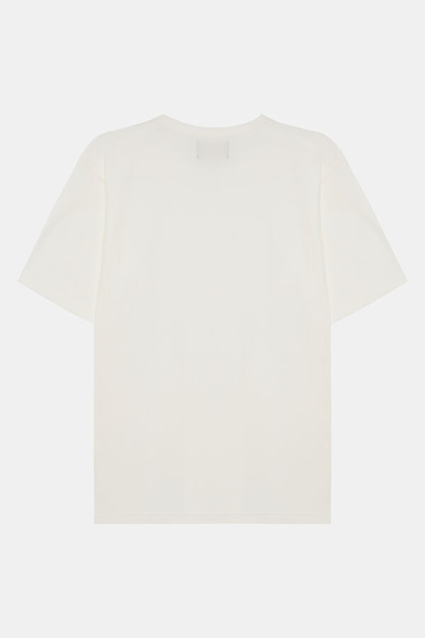 Ekru Bisiklet Yaka Erkek T-Shirt 2
