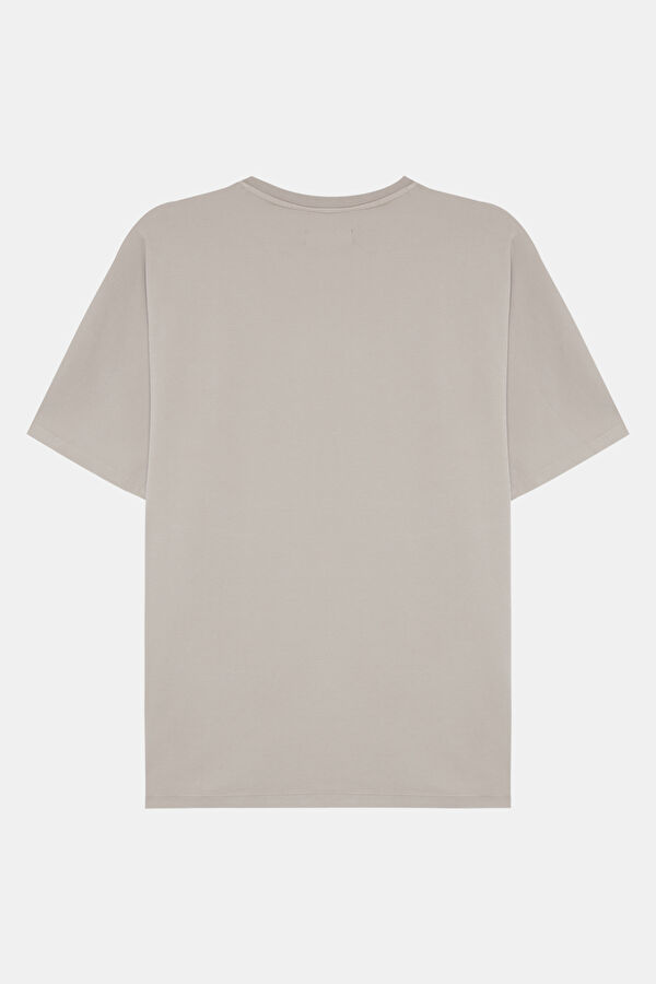Gri Bisiklet Yaka Erkek T-Shirt 2