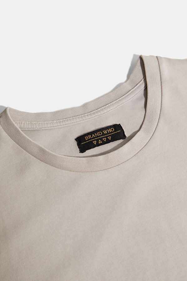 Gri Bisiklet Yaka Erkek T-Shirt 3