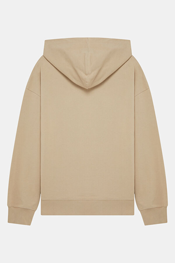 Bej Kapuşonlu Erkek Sweatshirt 2