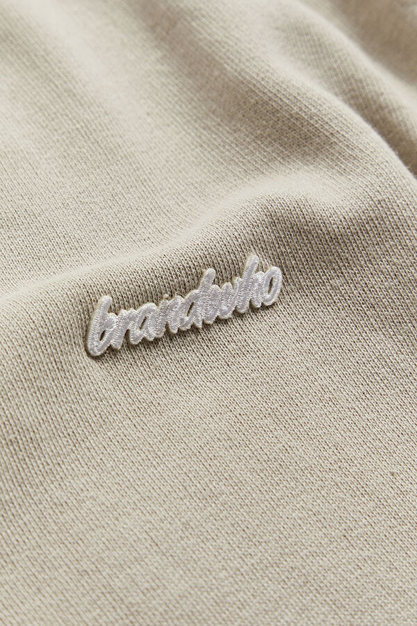 Beige Crew Neck Men's T-Shirt 4