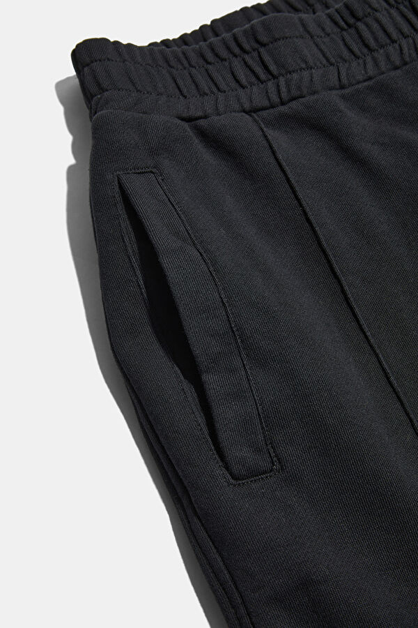 Black Wide Leg Sport Men's Trousers 3