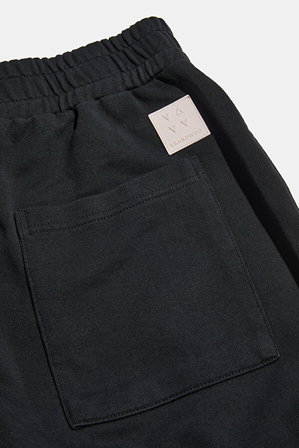 Black Wide Leg Sport Men's Trousers 5