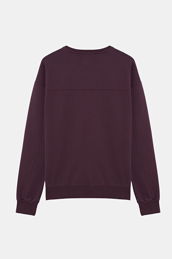 Bordo Bisiklet Yaka Erkek Sweatshirt 2