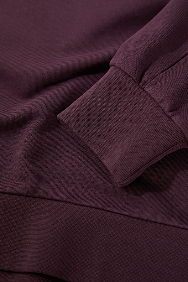Bordo Bisiklet Yaka Erkek Sweatshirt 5