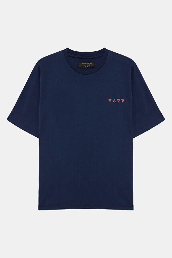 Lacivert Bisiklet Yaka Erkek T-Shirt 3