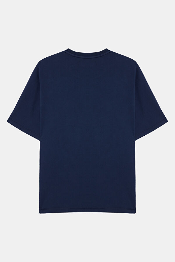 Lacivert Bisiklet Yaka Erkek T-Shirt 4