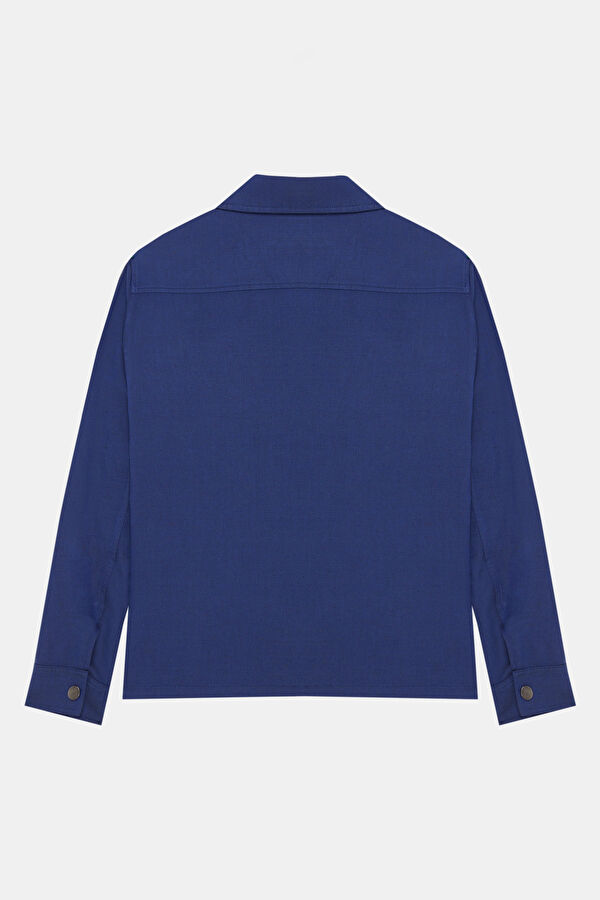 Indigo Zippered Linen Viscose Jacket 2