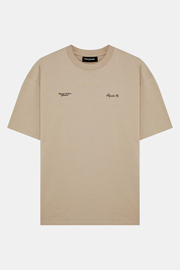 Relax Kalıp Gri Bisiklet Yaka Baskılı Erkek T-Shirt