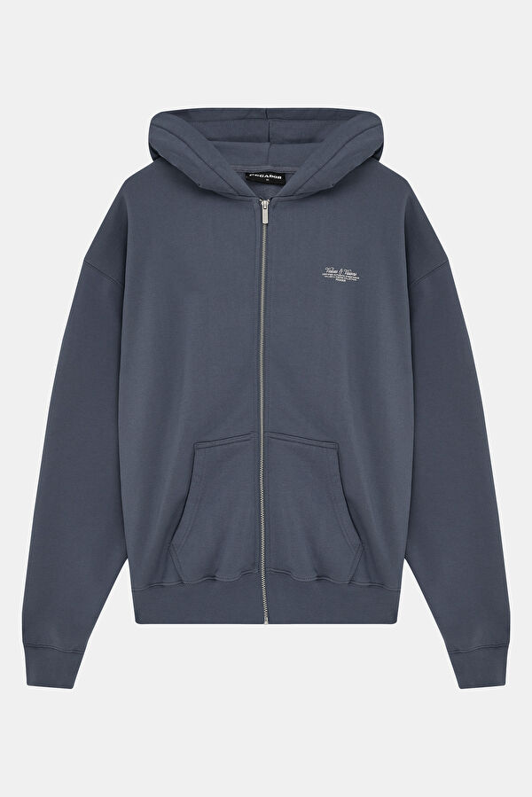 Mavi Relax Kalıp Kapuşonlu Erkek Sweatshirt