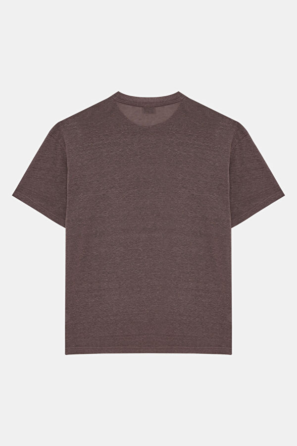 Mink Crew Neck Printed Linen Men's T-Shirt 2