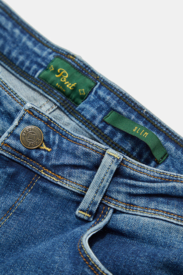 Slim Fit Blue Skinny Jeans Men's Trousers 4