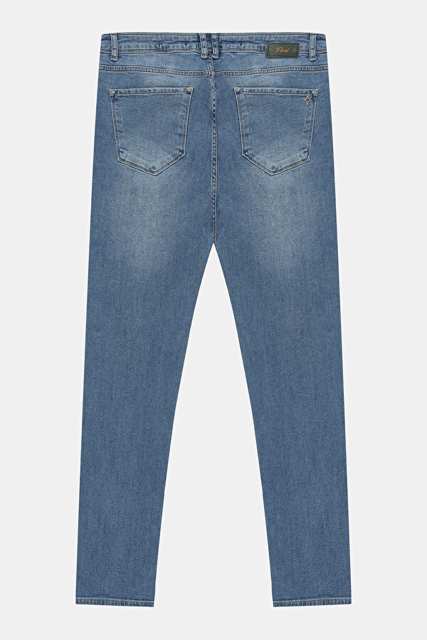 Mavi Boru Paça Kot Jean Erkek Pantolon 4