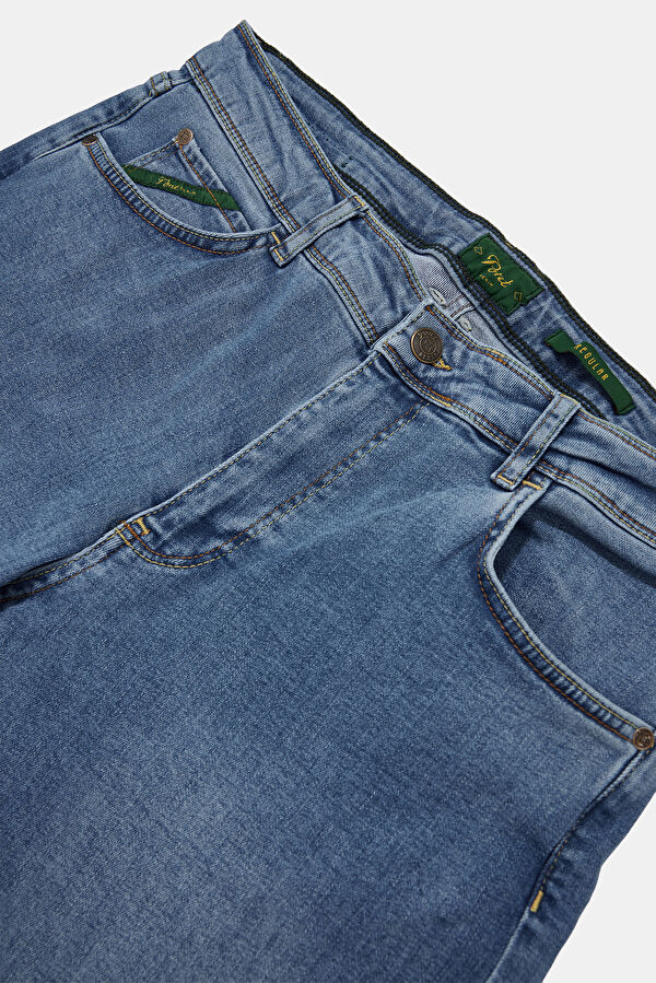 Mavi Boru Paça Kot Jean Erkek Pantolon 5