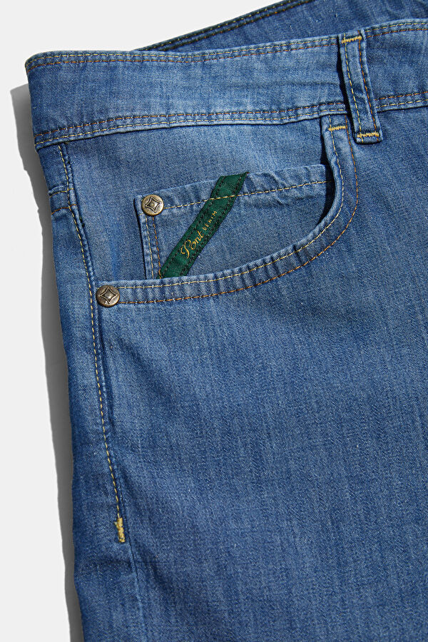 Mavi Boru Paça Kot Jean Erkek Pantolon 4