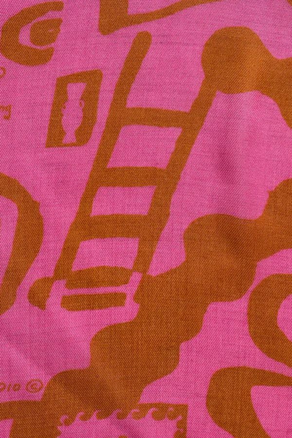 Women Lar Studıo Dark Pink Patterned Modal Scarf