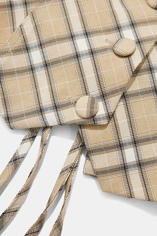 Beige Patterned Women's Vest 4