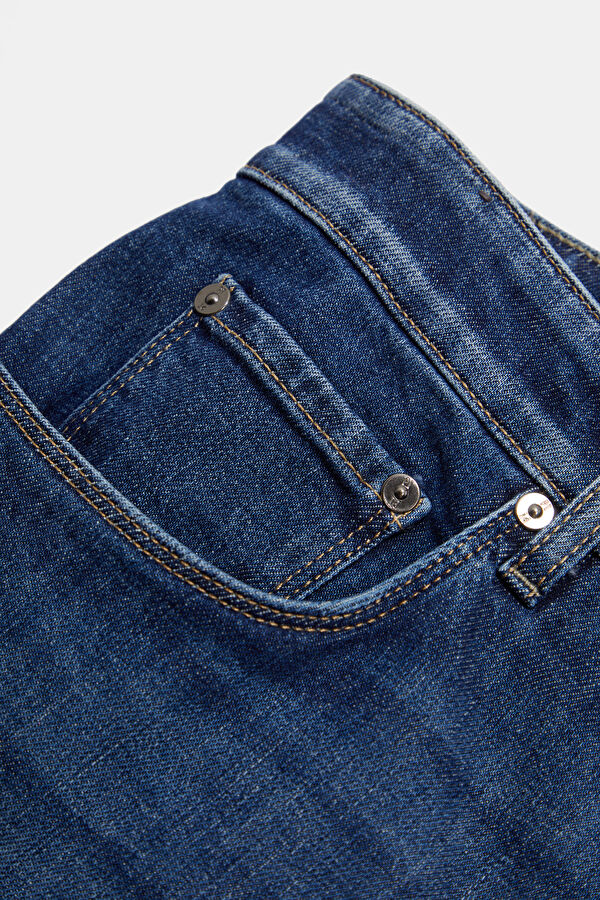 İndigo Boru Paça Kot Jean Erkek Pantolon 4