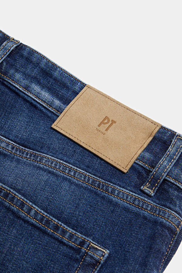 İndigo Boru Paça Kot Jean Erkek Pantolon 5