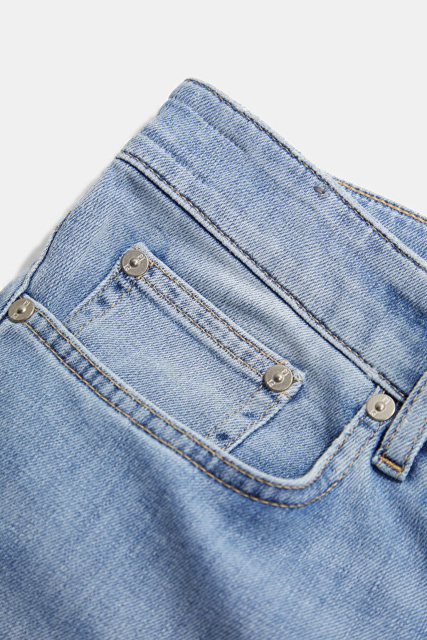 Açık Mavi Boru Paça Kot Jean Erkek Pantolon 4