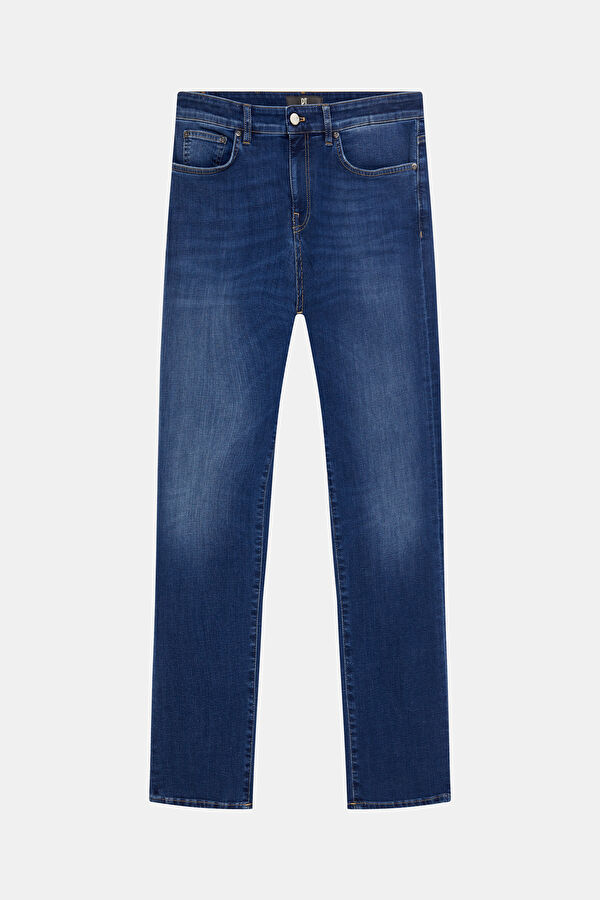 İndigo Boru Paça Kot Jean Erkek Pantolon