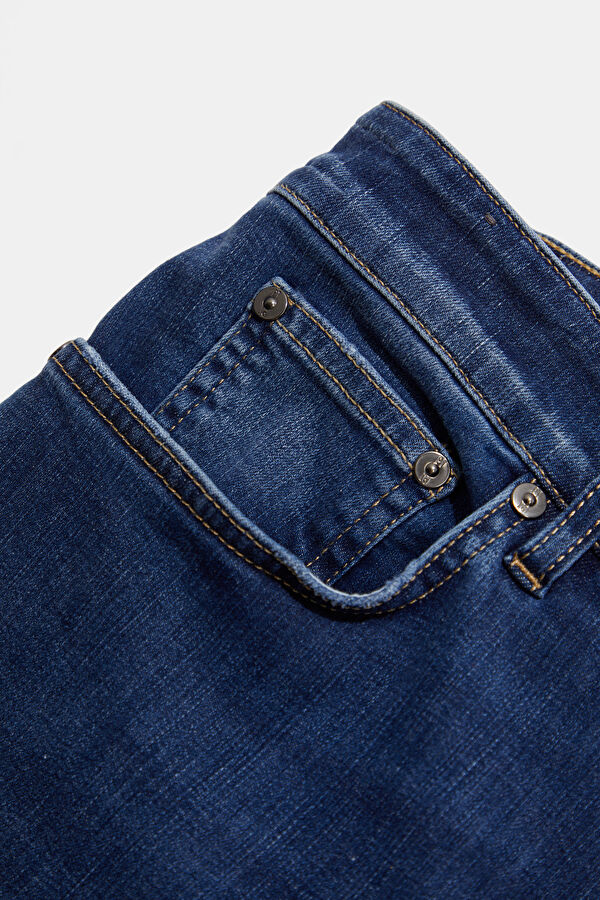 İndigo Boru Paça Kot Jean Erkek Pantolon 4