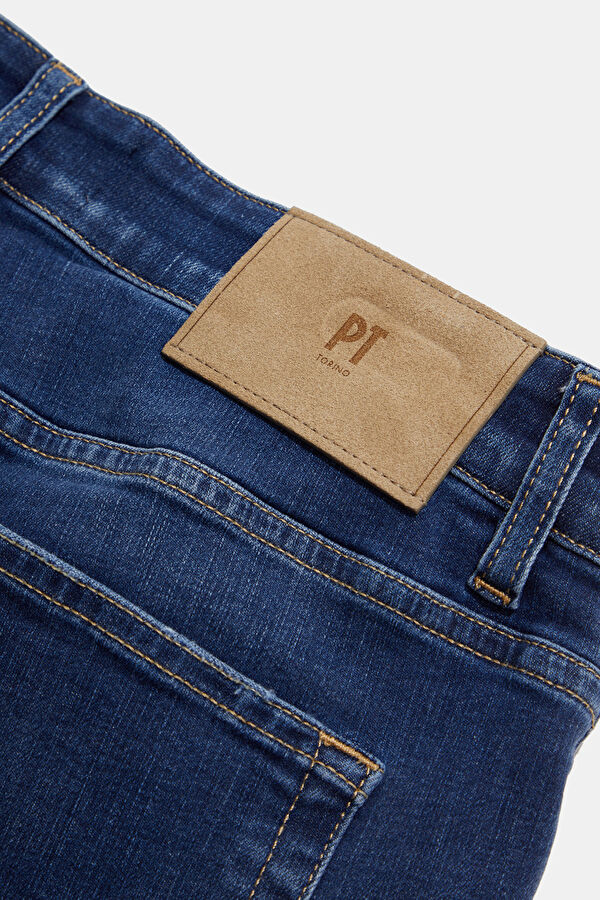 İndigo Boru Paça Kot Jean Erkek Pantolon 5