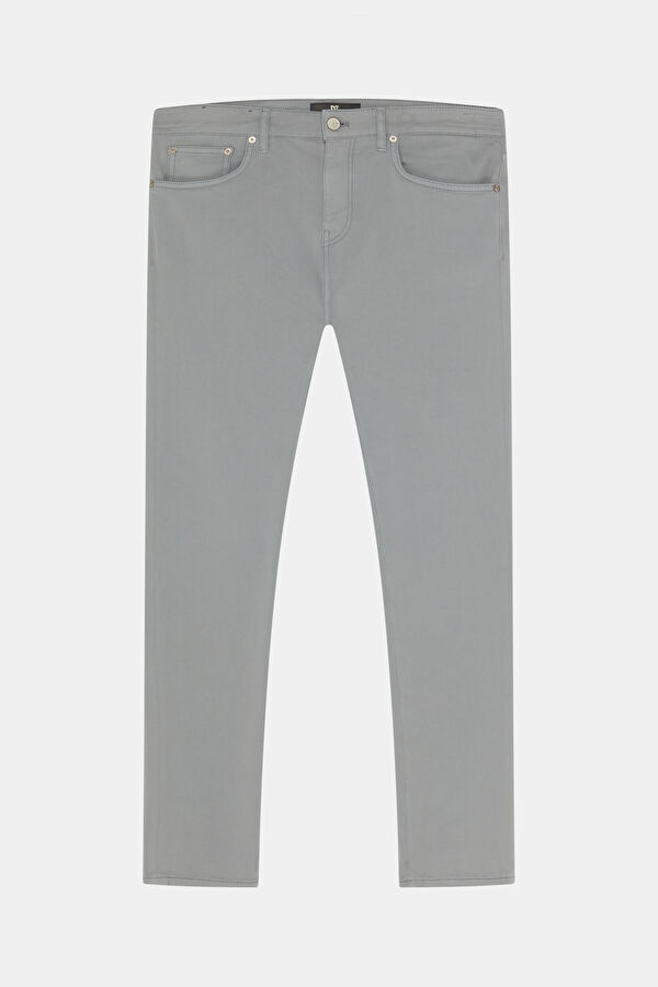 Light Grey Straight Leg Denim Jeans Men's Trousers
