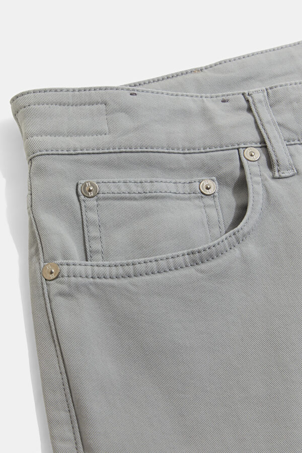 Light Grey Straight Leg Denim Jeans Men's Trousers 4
