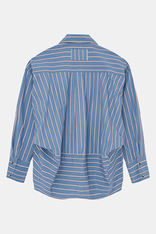 Relax Fit Blue Striped Patterned Shirt 2