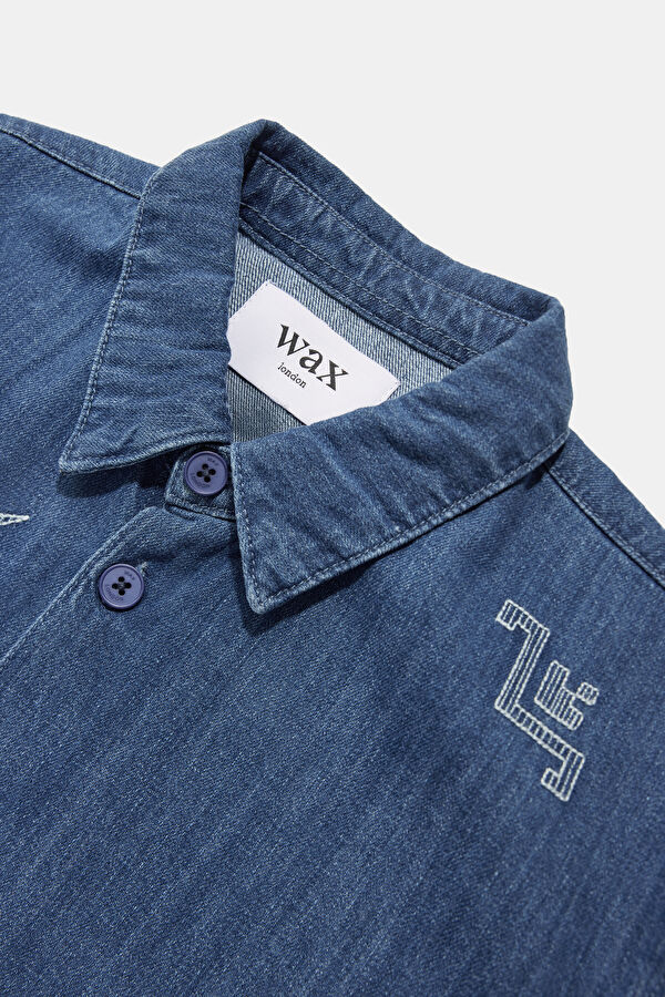 Indigo Embroidered Men's Shirt 3