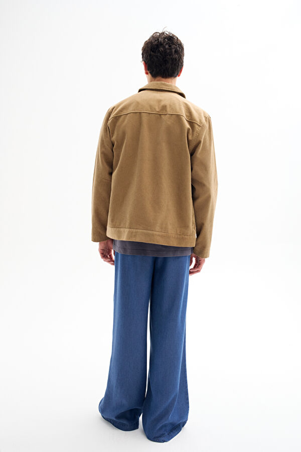 Camel Buttoned Men's Jacket 2