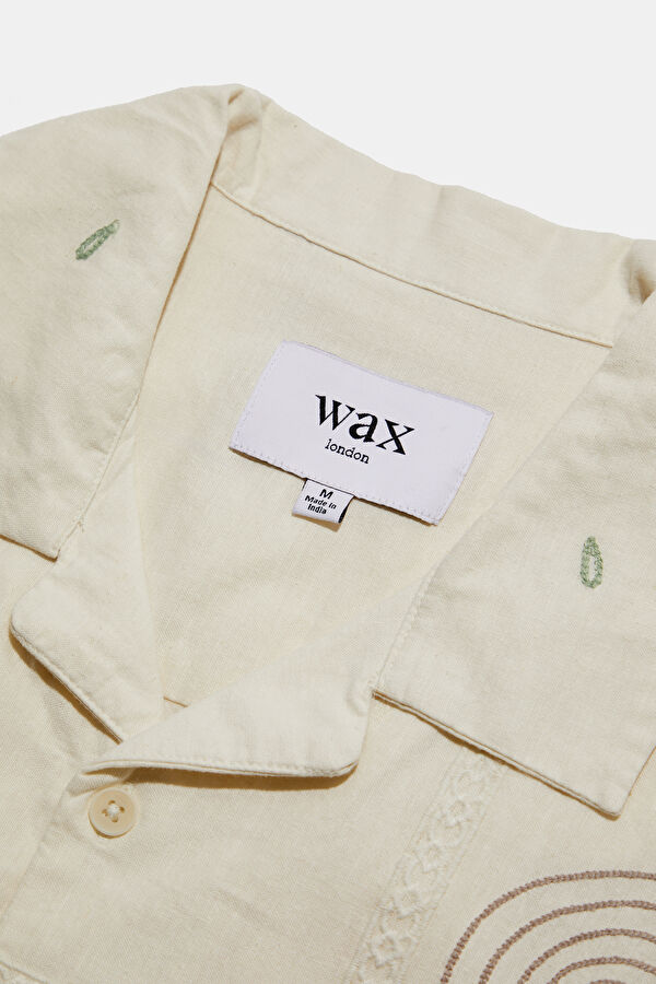 Ecru Patterned Resort Collar Shirt 5