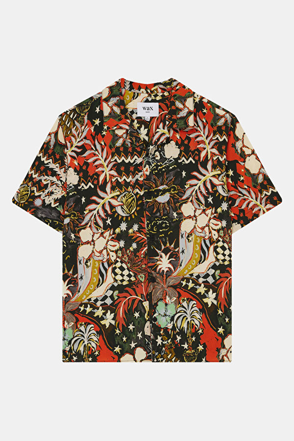 Colorful Patterned Resort Collar Men's Shirt 3